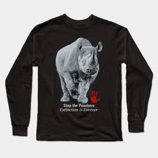 Black Rhino | Stop Poachers, Extinction is Forever Long Sleeve T-Shirt